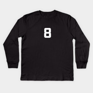 Number Eight - 8 - Any Color - Team Sports Numbered Uniform Jersey - Birthday Gift Kids Long Sleeve T-Shirt